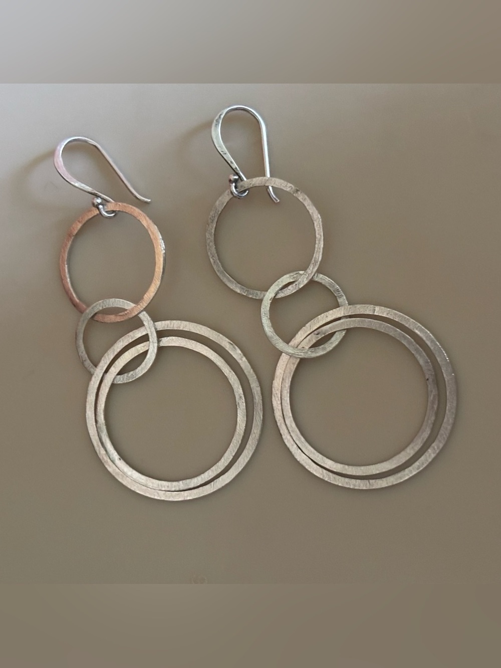 Circle Hoop Earrings - Silver Circle Drop Earrings - Women's Dangle Earrings